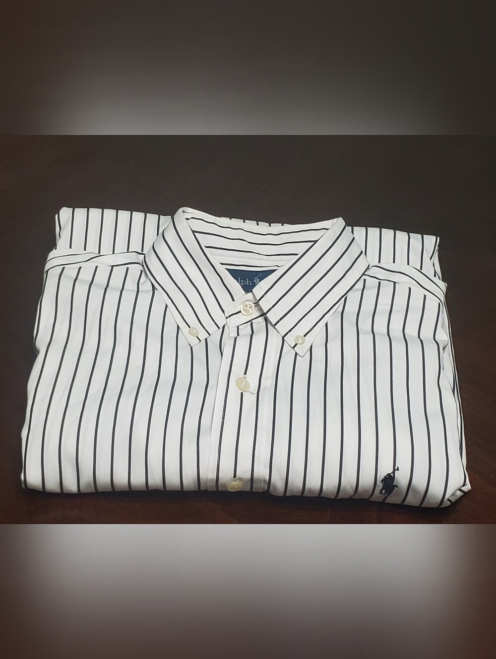 Ralph Lauren Mens Classic Fit Dress Shirt 15 32/33 Striped Button Down Pony Logo